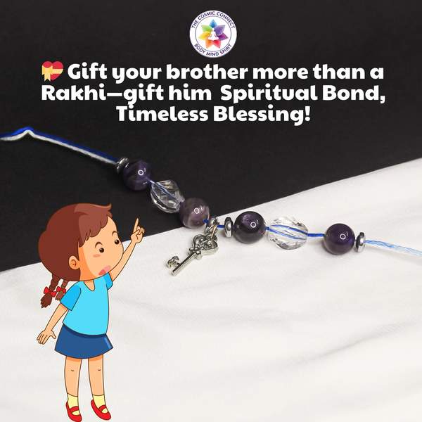 Crystal Rakhi for Clarity, Calm & Energy Healing Reiki Charged Rakhi 3
