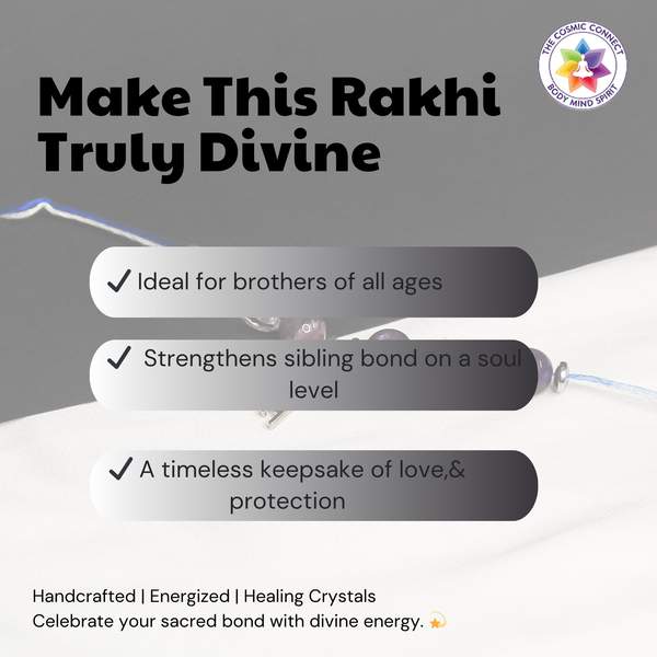 Crystal Rakhi for Clarity, Calm & Energy Healing Reiki Charged Rakhi 5