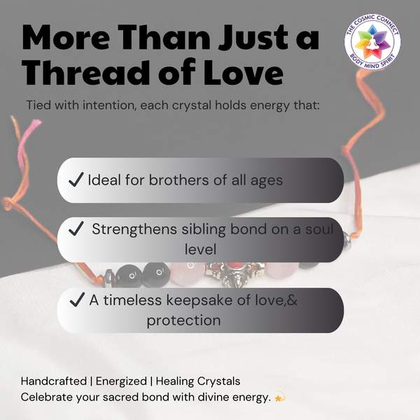 Crystal Rakhi For Love, & Protection | Reiki Energized | Premium Raksha Bandhan 5