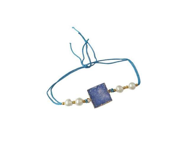 Cube Drusy Agate Crystal Rakhi for Health, Wealth, and Wisdom
