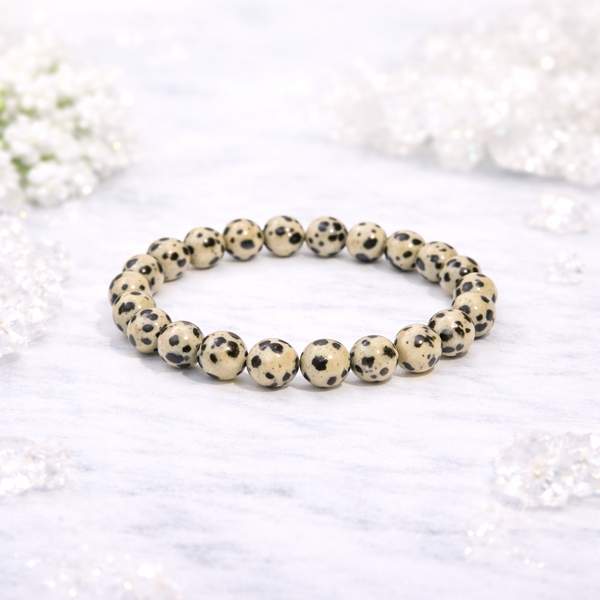 Dalmatian Jasper Bracelet - Clarity & Emotional Balance | 8mm Beads