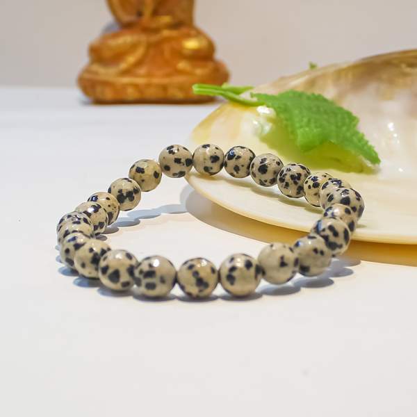 Dalmatian Jasper Bracelet - Clarity & Emotional Balance | 8mm Beads 2