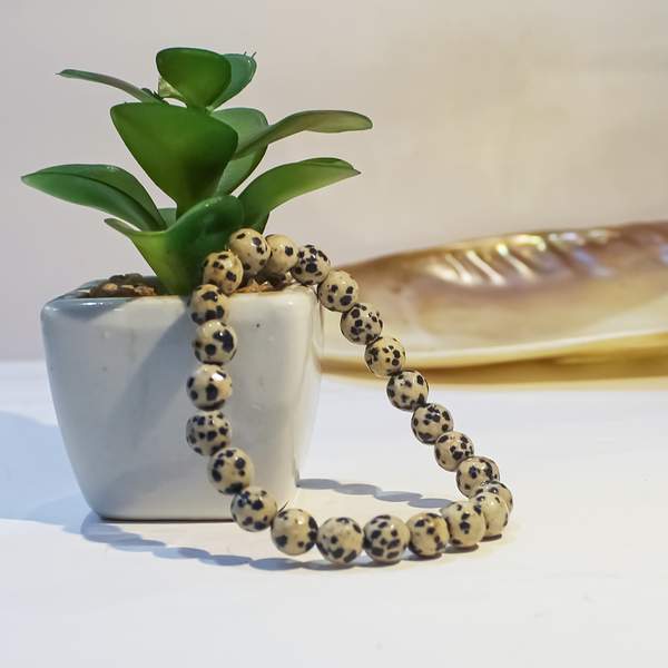 Dalmatian Jasper Bracelet - Clarity & Emotional Balance | 8mm Beads 3