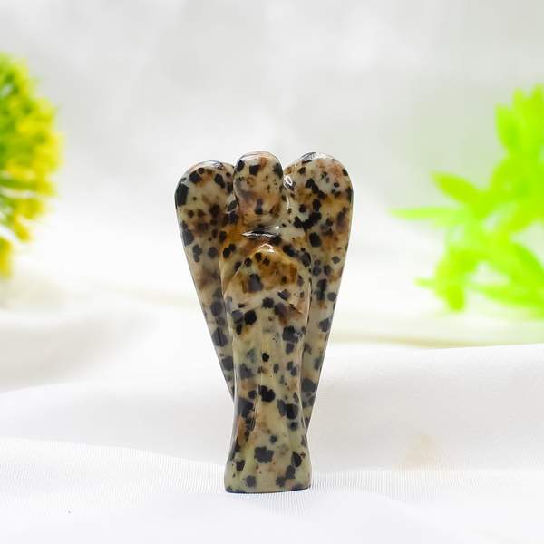 Dalmatian Jasper Crystal Angel for Joy and Protection