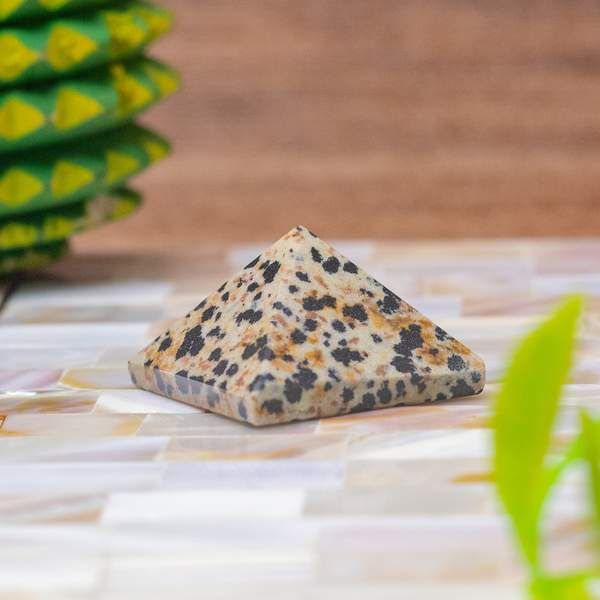 Dalmatian Jasper Crystal Pyramid Unlock Joy, & Protection