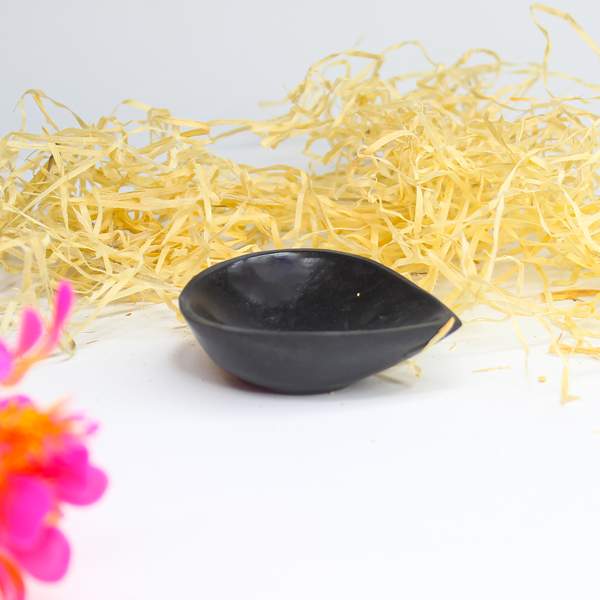 Energized Black Tourmaline Crystal Diya for Home Decor Protective Aura
