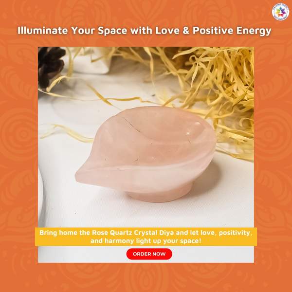 Energized Rose Quartz Crystal Diya Love and Harmony for Home Decor 8