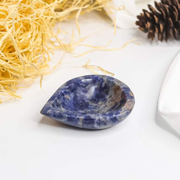 Energized Sodalite Crystal Diya Soothing Home Decor & Harmony