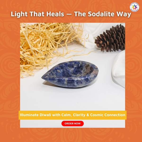 Energized Sodalite Crystal Diya Soothing Home Decor & Harmony 8