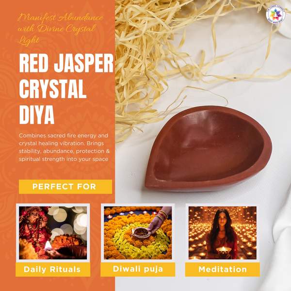 Energizing Red Jasper Crystal Diya Protective Energy, for Home & Office Decor 3