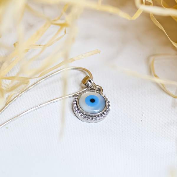Evil Eye Silver Pendant for Protection, & Positivity