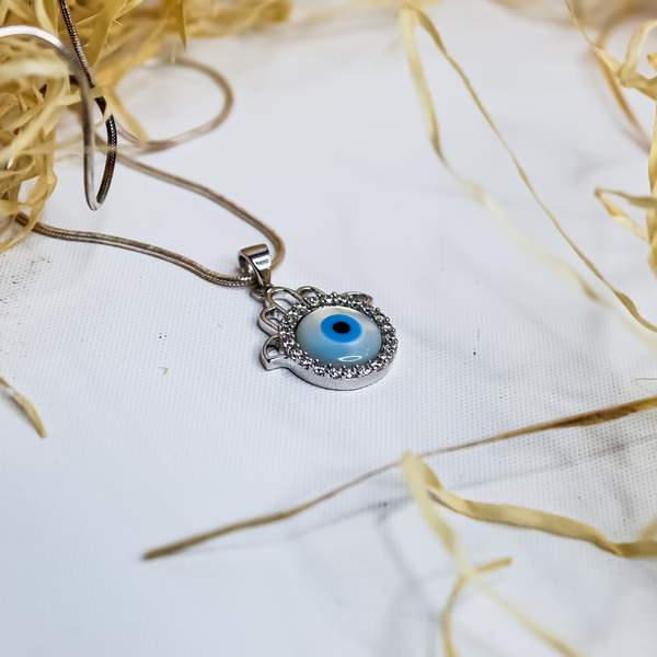 Evil Eye Silver Pendant for Protection, & Positivity 2