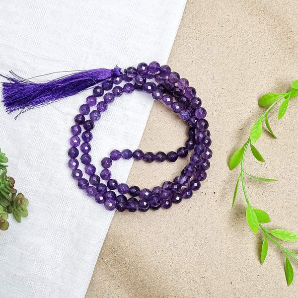 Faceted Amethyst 108 Beads Jap Mala A Gateway to Inner Peace 2
