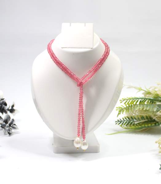 Faceted Onyx Tie Necklace for Protection | Confidence | Focus 10