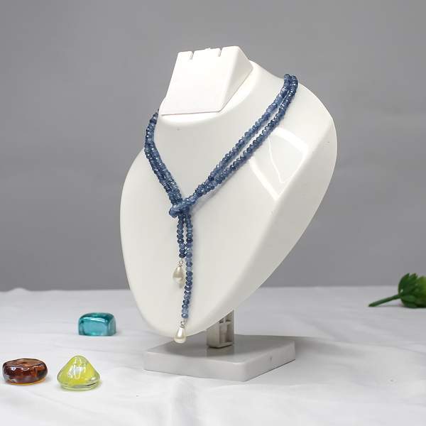 Faceted Onyx Tie Necklace for Protection | Confidence | Focus 2