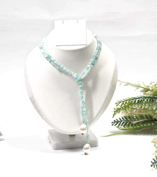 Faceted Onyx Tie Necklace for Protection | Confidence | Focus 4