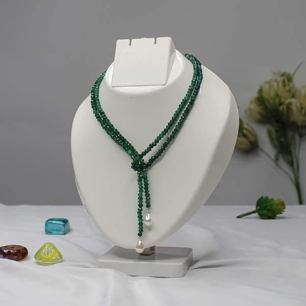 Faceted Onyx Tie Necklace for Protection | Confidence | Focus 5