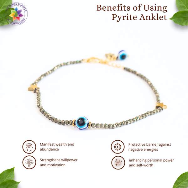 Faceted Pyrite Crystal Anklet Empower Your Energy with Style 4