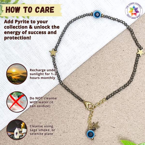 Faceted Pyrite Crystal Anklet Empower Your Energy with Style 6