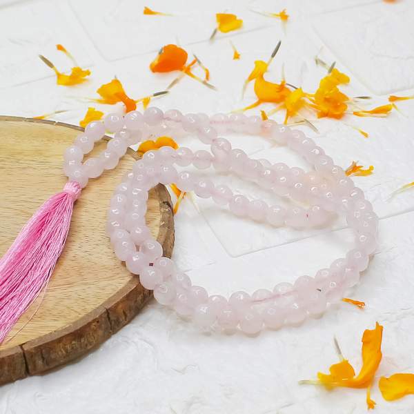 Faceted Rose Quartz 108 Beads Jap Mala for Love, & Inner Peace