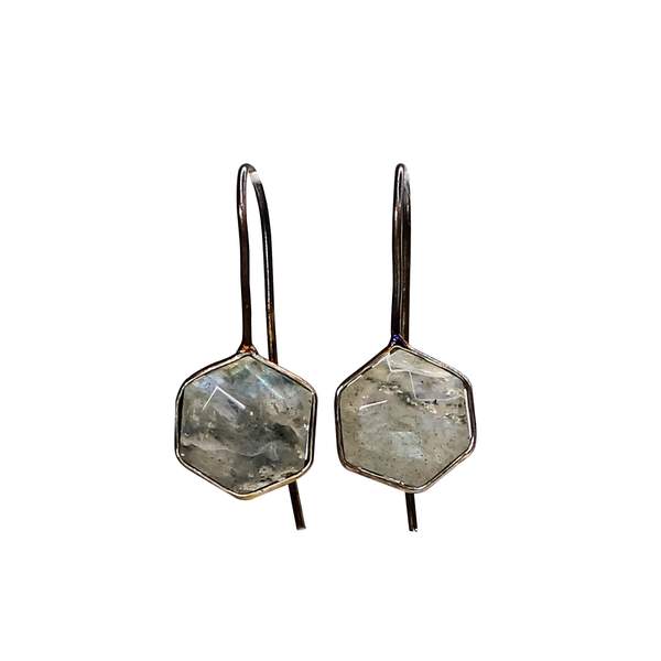 Fancy Labradorite Crystal Earrings for Protect Your Aura, and Intuition