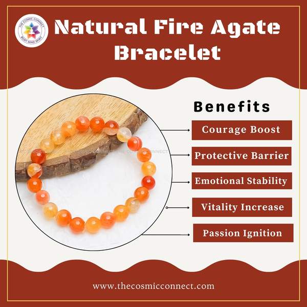 Fire Agate Healing Bracelet – Ignite Passion, Courage & Inner Strength 3