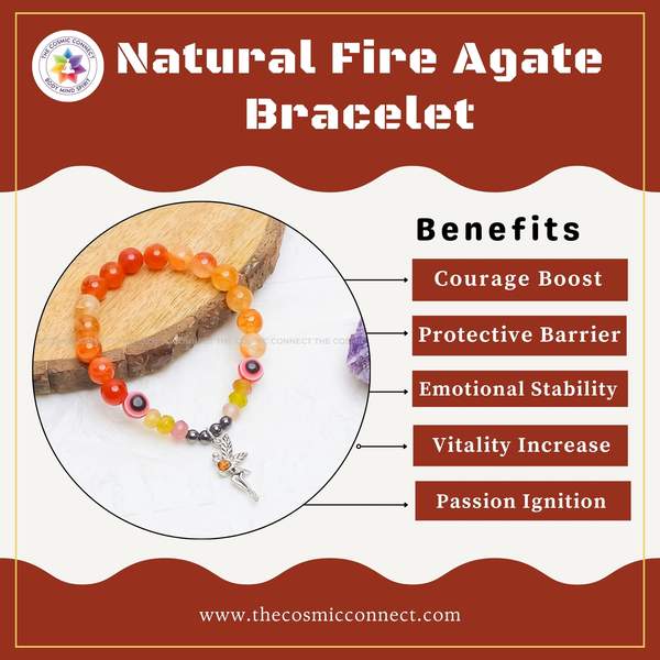 Fire Agate Healing Bracelet – Ignite Passion, Courage & Inner Strength 8