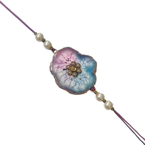 Flower Agate Crystal Rakhi for Brother for Healing & Protection 2