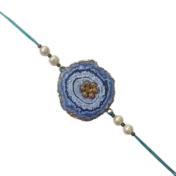 Flower Agate Crystal Rakhi for Brother for Healing & Protection 4