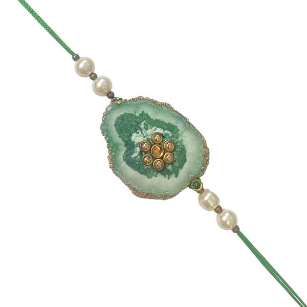 Flower Agate Crystal Rakhi for Brother for Healing & Protection 5