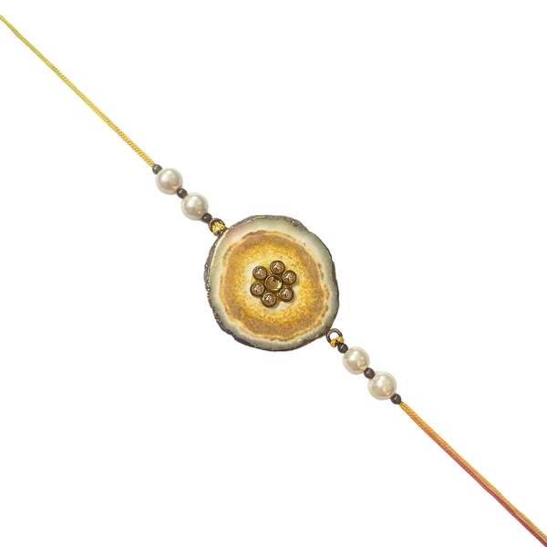 Flower Agate Crystal Rakhi for Brother for Healing & Protection 6