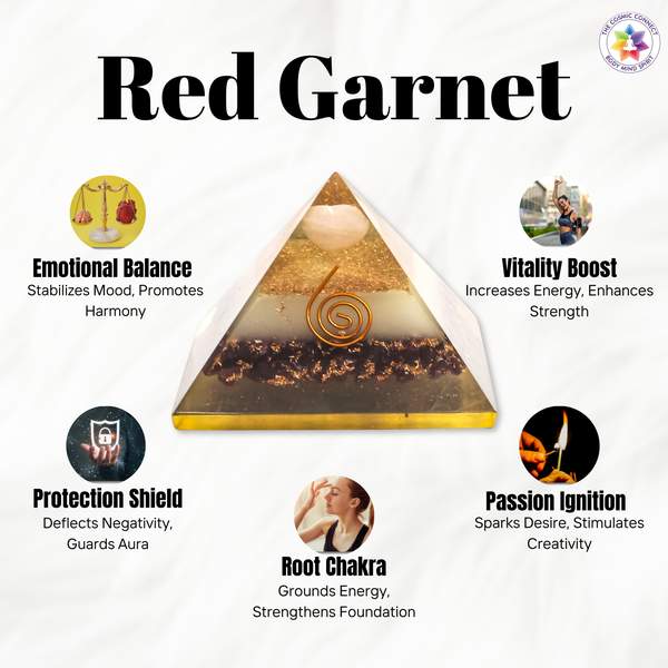 Garnet Night Glow Pyramid for Ignite Passion, Energy & Vitality 2