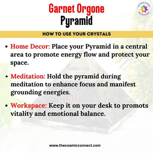 Garnet Night Glow Pyramid for Ignite Passion, Energy & Vitality 4
