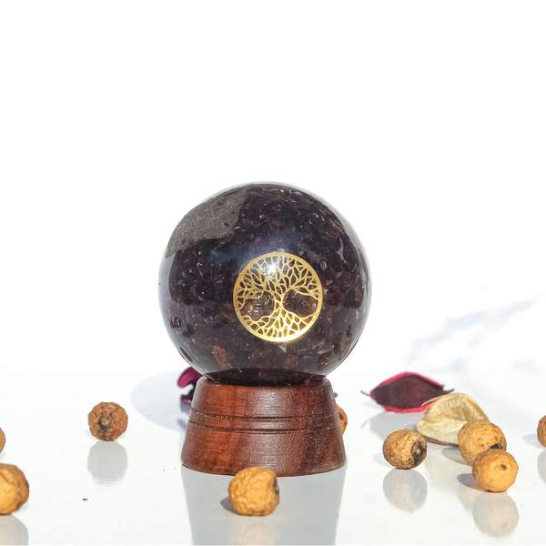 Garnet Orgone Sphere Energize, Protect & Attract Abundance