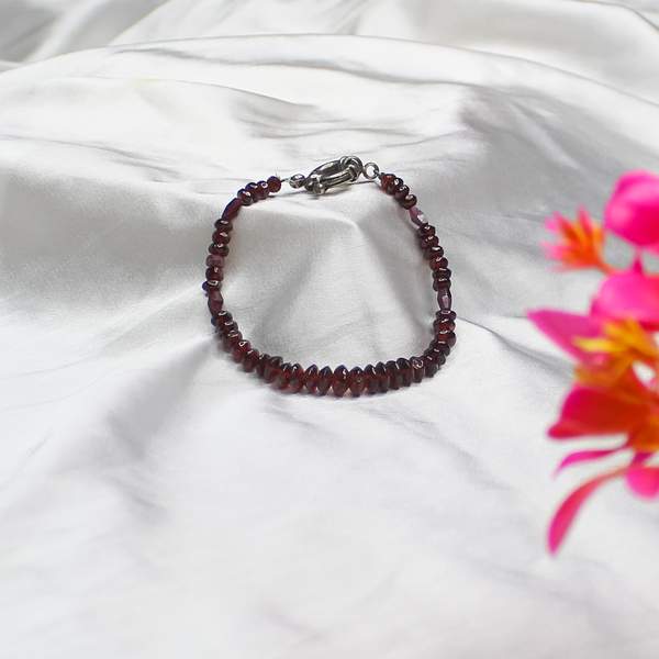 Garnet Silver Bracelet Boost Energy & Emotional Healing 2