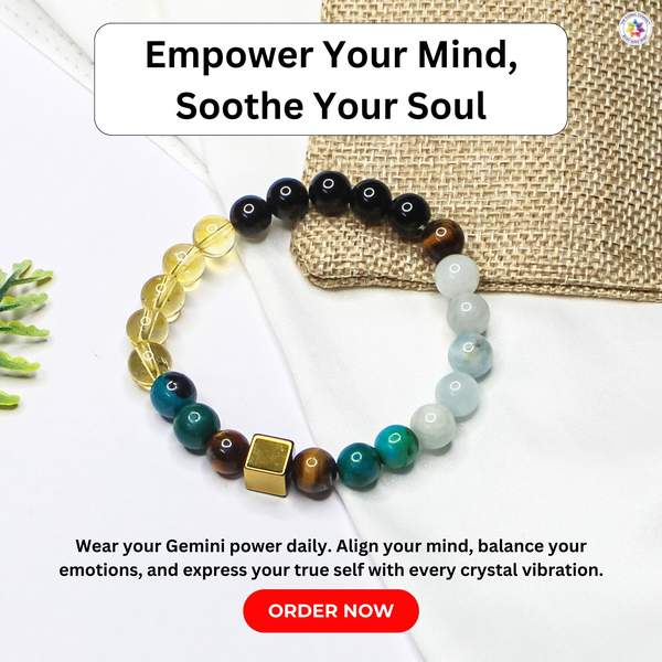 Gemini Zodiac Bracelet for Positivity, Energy Balance & Clarity 9