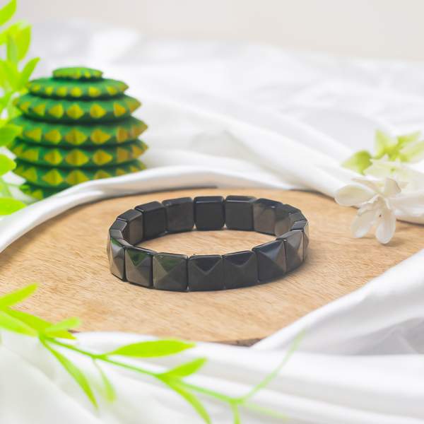 Golden Obsidian Gem-Cut Crystal Bracelet for Protection, Energy Shielding 2