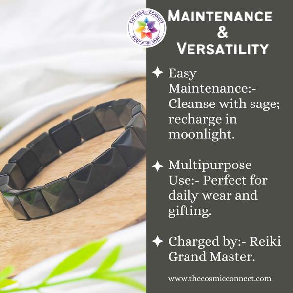 Golden Obsidian Gem-Cut Crystal Bracelet for Protection, Energy Shielding 5