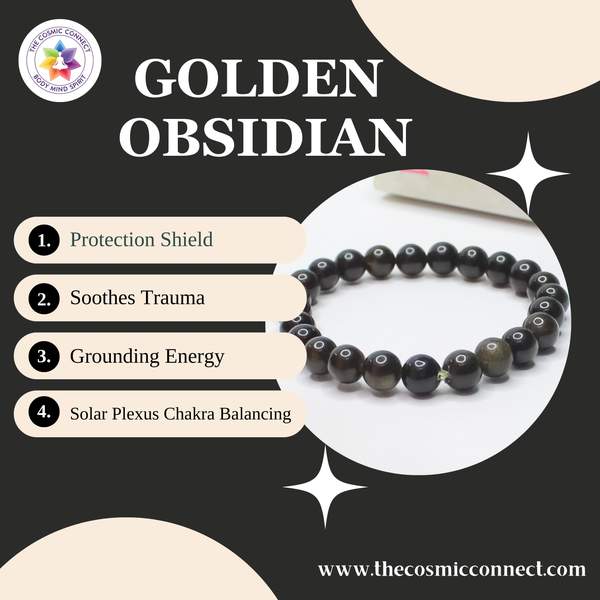 Golden Obsidian Healing Bracelet - Protection & Strength Boosts Confidence 3