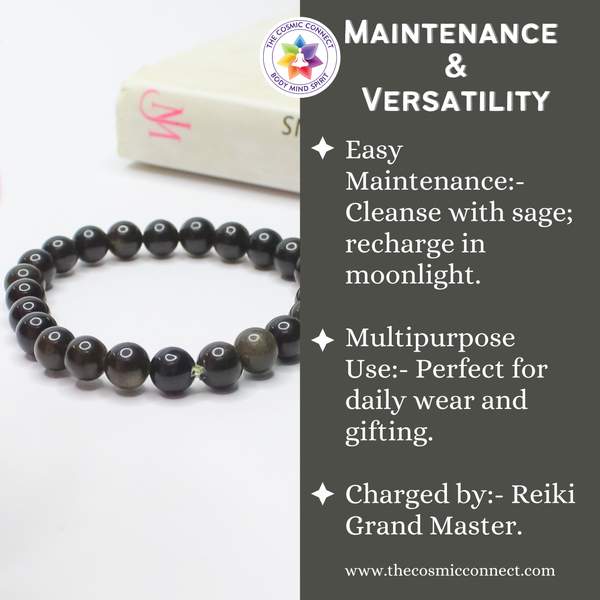 Golden Obsidian Healing Bracelet - Protection & Strength Boosts Confidence 5