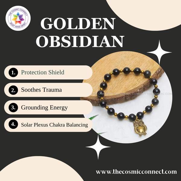 Golden Obsidian Healing Bracelet - Protection & Strength Boosts Confidence 8