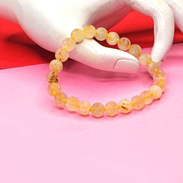 Golden Rutile Quartz Bracelet - Mental Clarity & Abundance | 8mm Beads 3