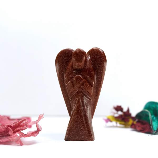Golden Sandstone Crystal Angel for Strength, Wealth, and Joy