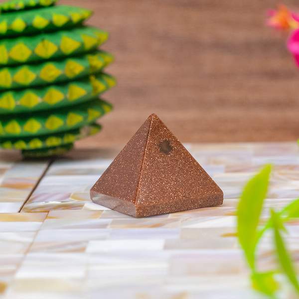 Golden Sandstone Crystal Pyramid Manifest Dreams with Confidence