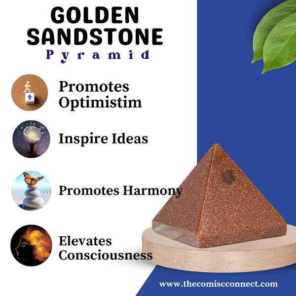 Golden Sandstone Crystal Pyramid Manifest Dreams with Confidence 2