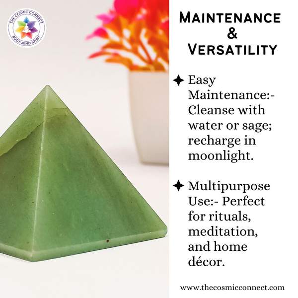 Green Aventurine Crystal Pyramid Manifest Prosperity & Inner Harmony 4