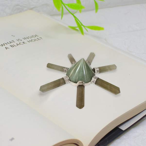 Green Aventurine Energy Generator for Heart Chakra Healing 7-Point Healing Tool