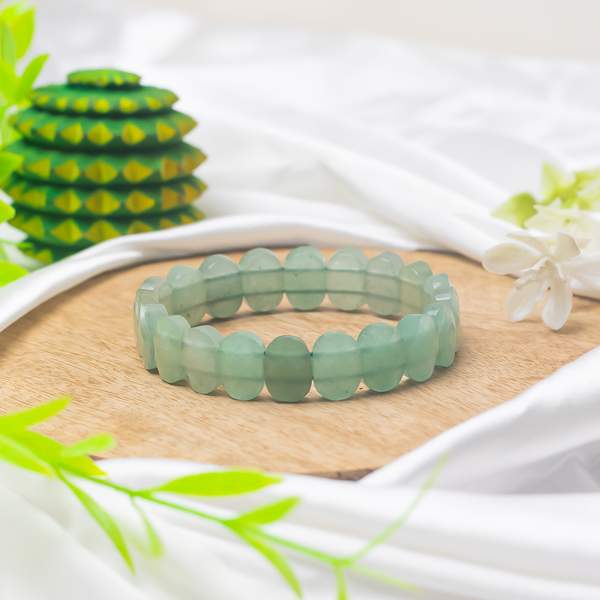 Green Aventurine Gem Cut Crystal Bracelet for Prosperity & Heart Healing 2