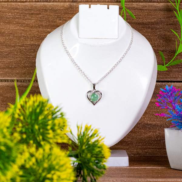 Green Aventurine Heart Pendant for Prosperity, & Emotional Healing