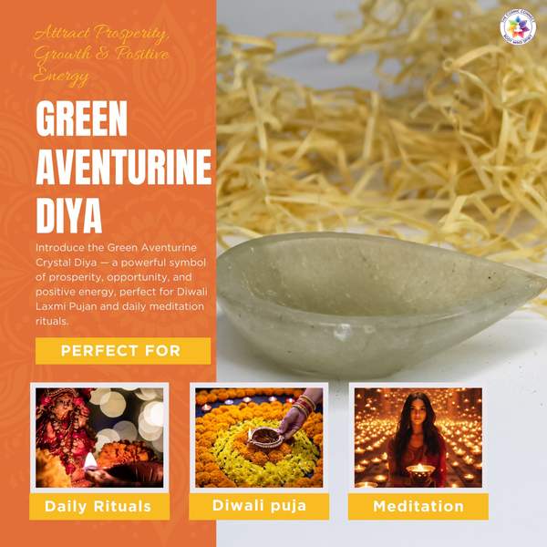 Green Aventurine Prosperity Crystal Diya Wealth & Home Prosperity 3